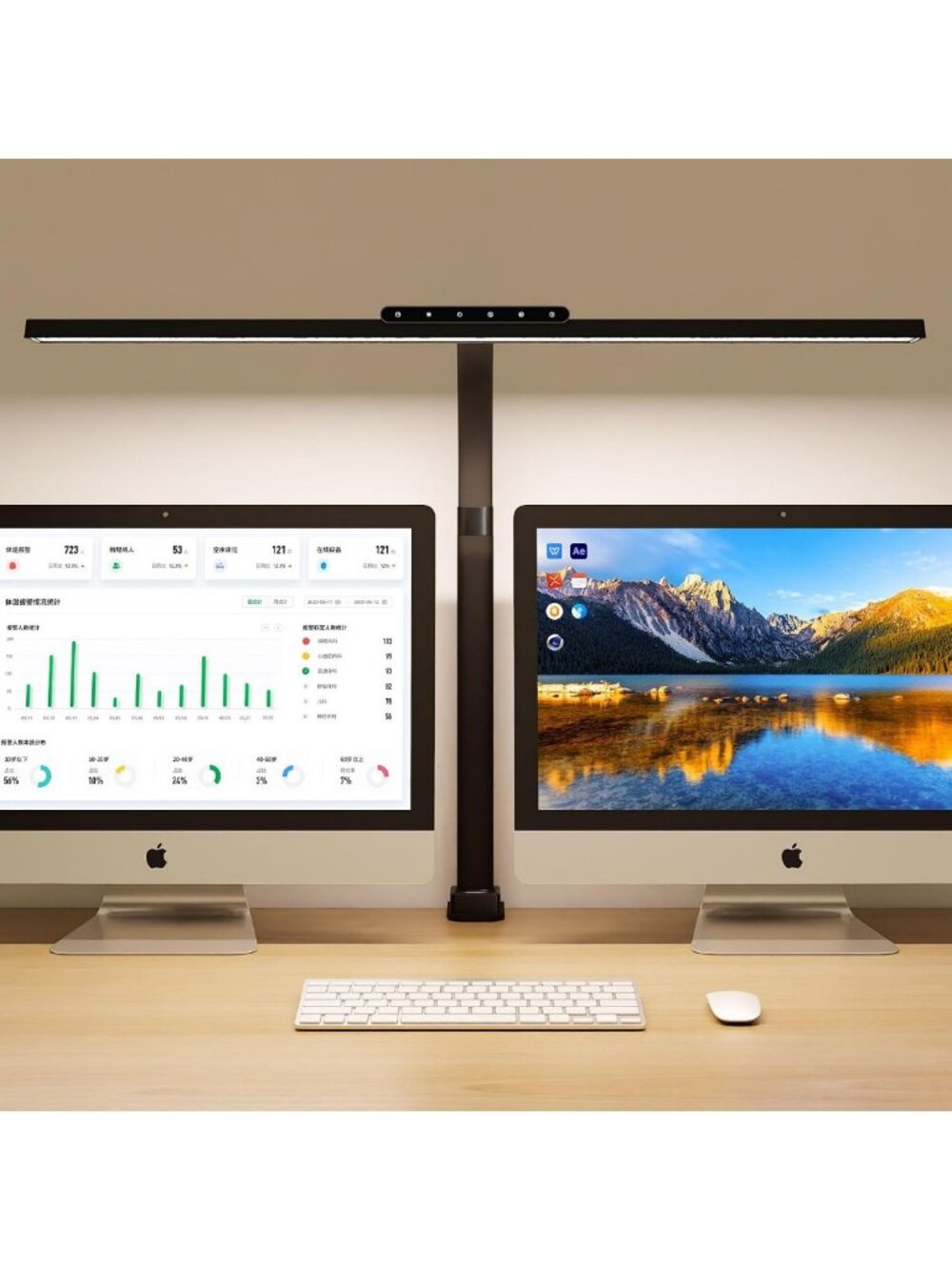 Super Bright LED Desk Lamp with Clamp for Home Office - 24W Adjustable Light